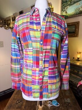 Polo Ralph Lauren Multicolor Patchwork Plaid Button-Up Shirt